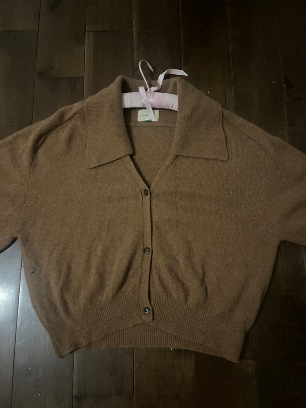 Lou Lou studio Brown Collared Button-Front Women's Sweater